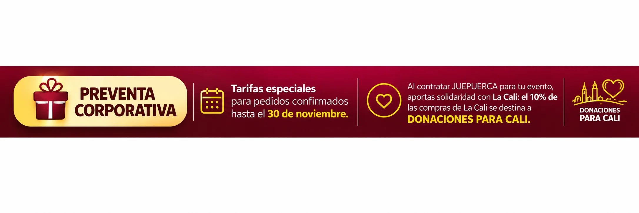 Preventa corporativa y apoyo solidario con La Cali