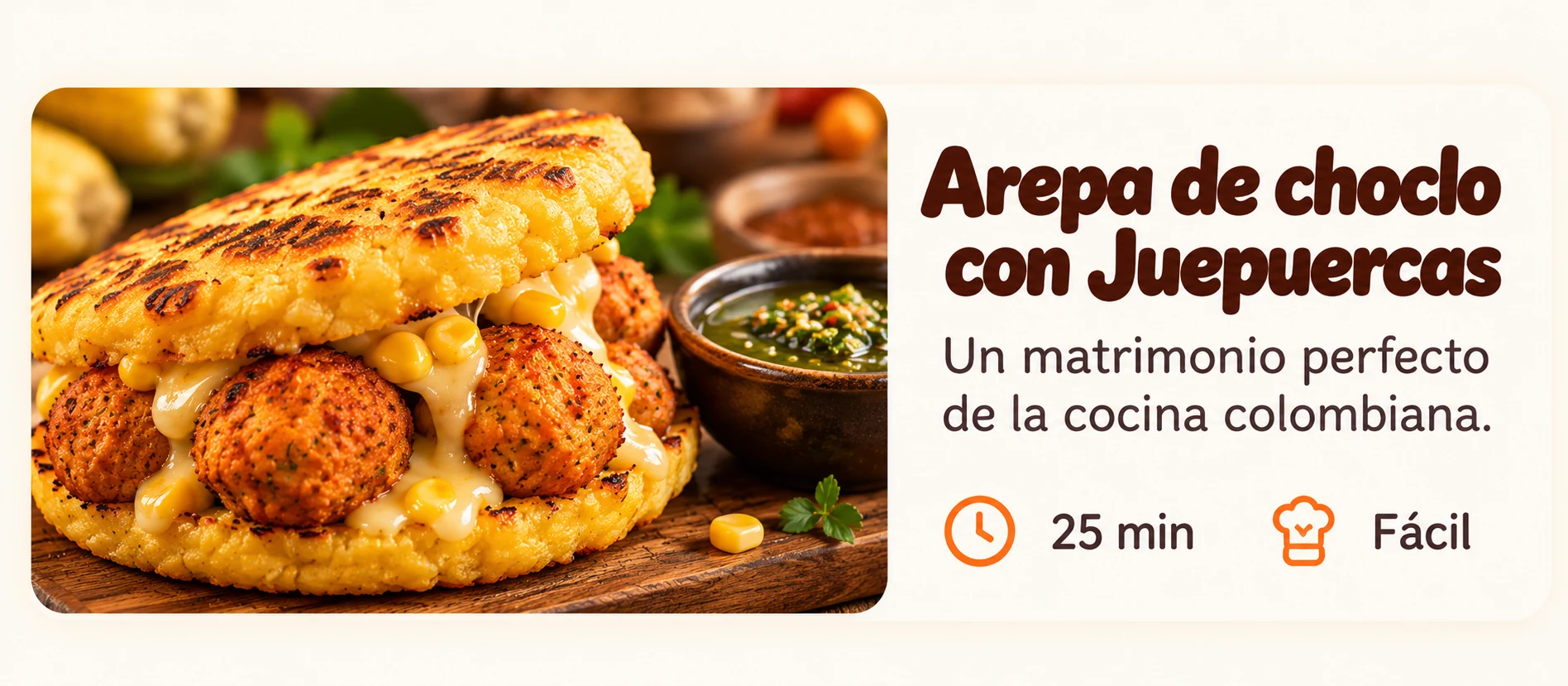 Arepa de choclo con JUEPUERCAS — receta JUEPUERCA
