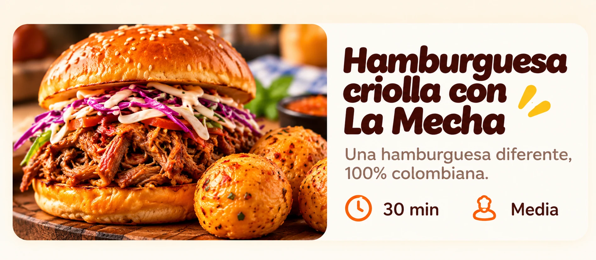 Hamburguesa criolla con La Mecha — receta JUEPUERCA