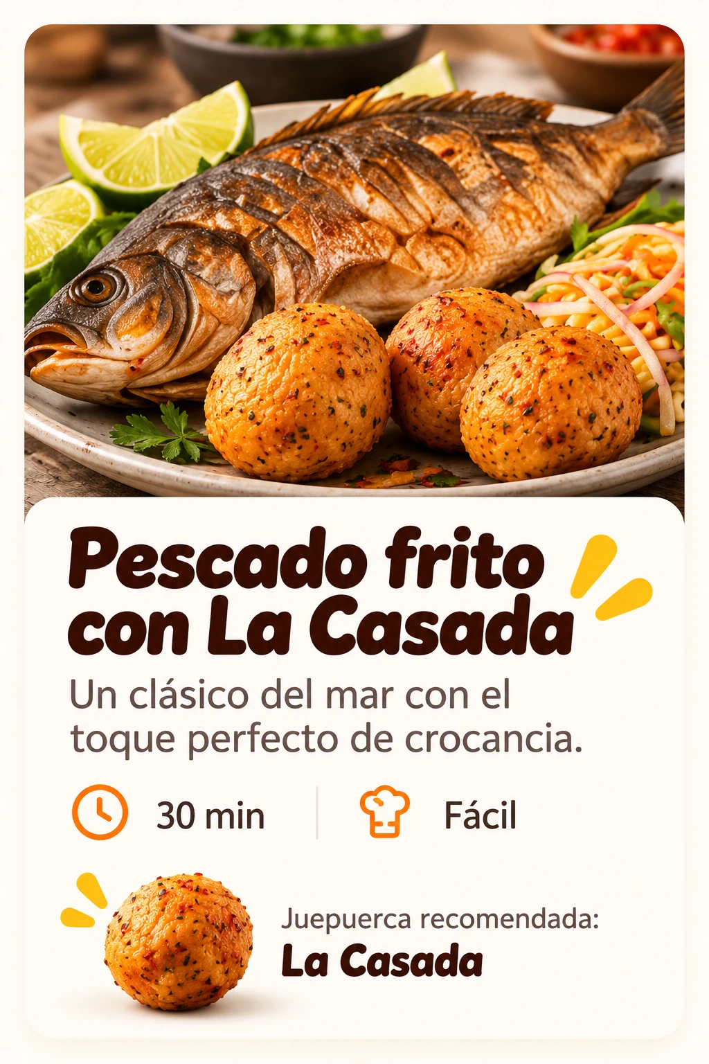 Pescado costeño con La Casada — receta JUEPUERCA